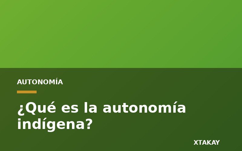 ¿Qué es la autonomía indígena?